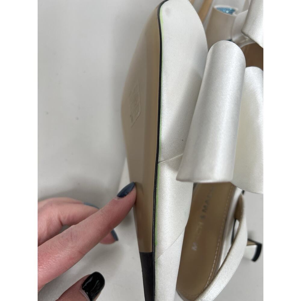Mach & Mach White Le Cadeau Slingback Pumps Heels Women’s Size 39.5/40 - Picture 6 of 14